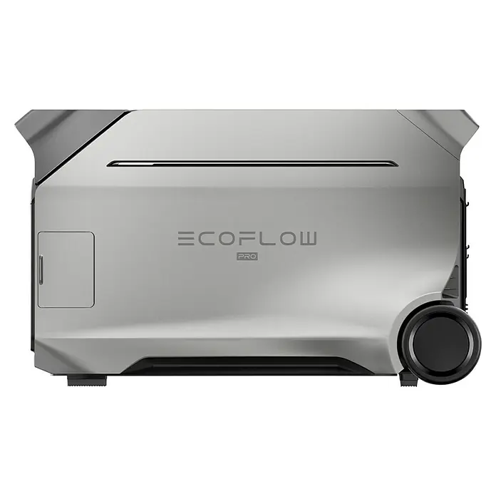 EcoFlow Powerstation Delta Pro 3 - 0% MwSt. - 4.096 Wh, Silber, Schwarz - Ansicht eines tragbaren EcoFlow Pro-Kraftwerks in Silber. Es ist für den netzunabhängigen Einsatz konzipiert und bietet zuverlässige Leistung.