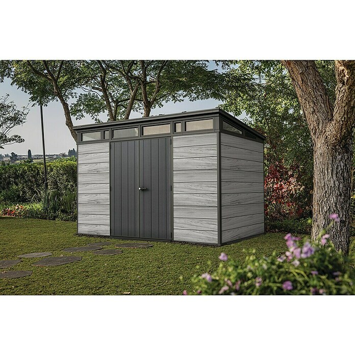 Keter Caseta para jardín Signature Strom Grey 117 (Medidas ext. (An x Pr): 342 x 218 cm, Plástico, Gris tormenta) | BAUHAUS