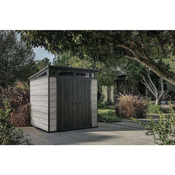 Keter Caseta para jardín Signature Storm Grey 77 (Medidas ext. (An x Pr): 216 x 218 cm, Plástico, Gris tormenta) | BAUHAUS