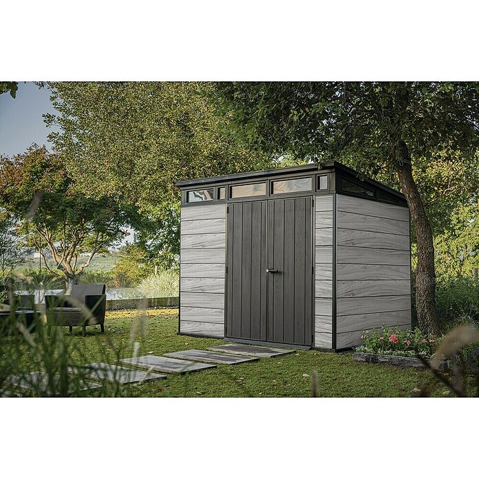 Keter Caseta para jardín Signature Storm Grey 97 (Medidas ext. (An x Pr): 279 x 218 cm, Plástico, Gris tormenta) | BAUHAUS
