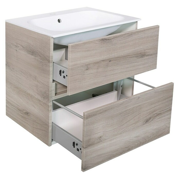 Best Design Wastafelonderkast Splash-Grey-Greeploos (b x d x h: 59,5 x 47 x 56 cm, Grijs-Eiken) | BAUHAUS