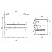 Best Design Wastafelonderkast Splash-Grey-Greeploos (b x d x h: 59,5 x 47 x 56 cm, Grijs-Eiken) | BAUHAUS