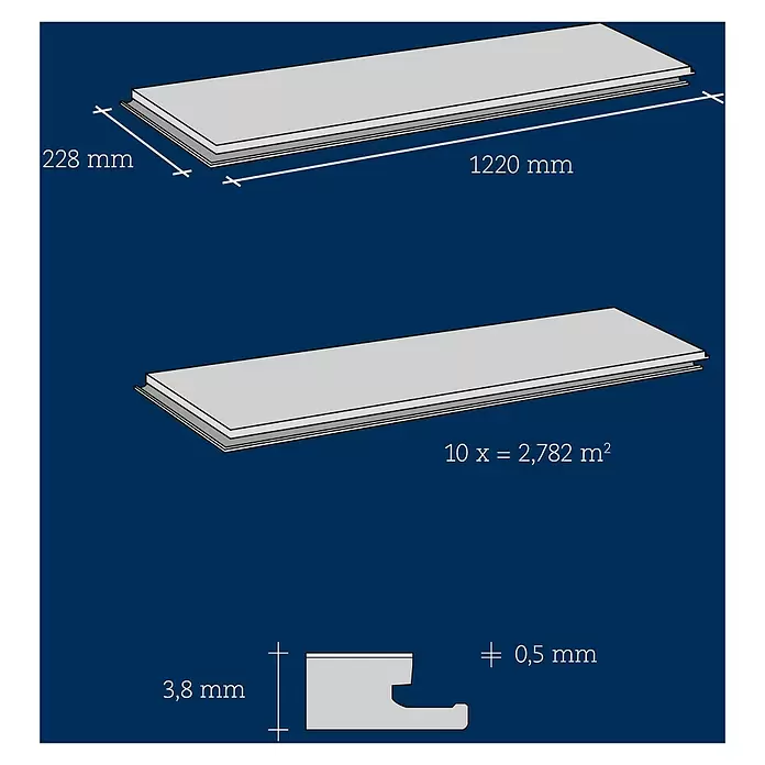 Vinylboden Strong SPC Structure Tennessee1.220 x 228 x 3,8 mm, Landhausdiele, Tennessee