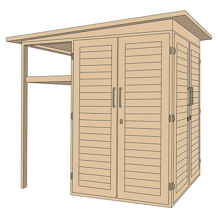 Weka GartenQ Geräteschrank (200 x 200 x 217 cm, Natur)