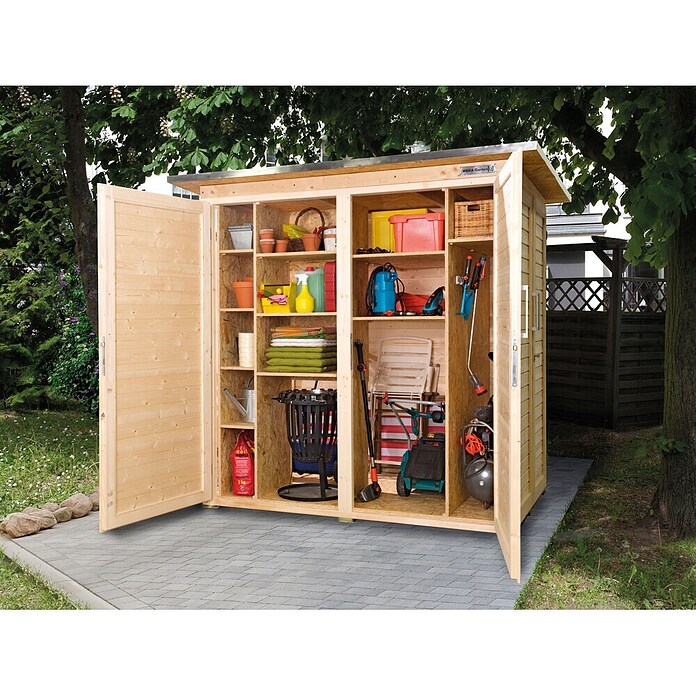 Weka GartenQ Geräteschrank (125 x 200 x 217 cm, Natur)