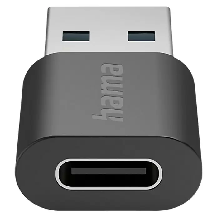Hama USB-Adapter 3.2 Gen2 10 Gbit / s -  - Dunkelgrauer USB-A-zu-USB-C-Adapter zum Anschluss von USB-C-Geräten an USB-A-Anschlüsse.