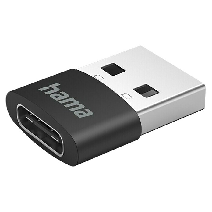 Hama USB-Adapter 480 Mbit/s (Schwarz, USB A-Stecker, USB C-Stecker, 3 Stk.) | BAUHAUS