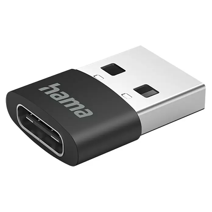 Hama USB-Adapter 480 Mbit/s - Schwarz, USB A-Stecker, USB C-Stecker, 3 Stk. - Schwarzer und silberner Hama USB-C auf USB-A Adapter.