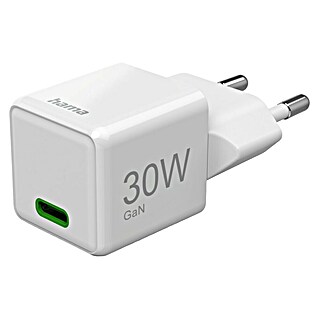 Hama USB-Adapter Schnellladegerät 30 W (Weiß, USB C-Stecker)