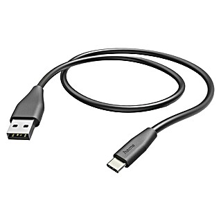 Hama USB-Kabel (1,5 m, USB A-Stecker, USB C-Stecker, Schwarz)