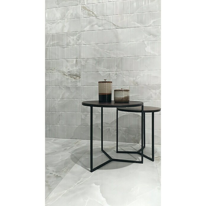 Zidna pločica Onyx Lot  (D x Š: 90 x 30 cm, Svijetlosiva, Visokog sjaja) | BAUHAUS