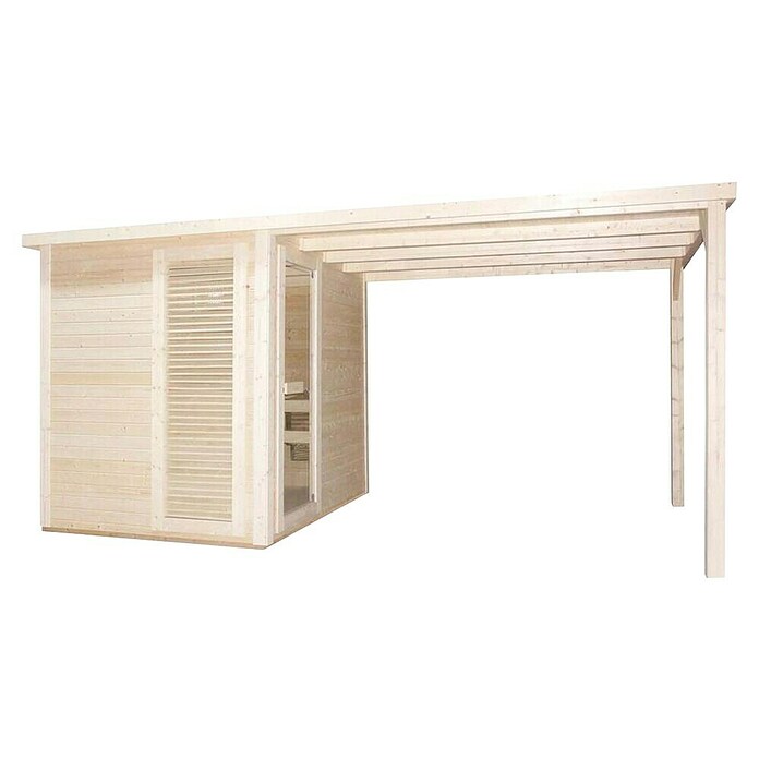 Sanotechnik Savna hiša Rauma  (Do x Š x V: 4.600 x 2.300 x 2.195 mm) | 4146 - Element-Saunen | DCGA - Fertigsauna | DCG - Sauna Wellness | DC - Sanitärinstallation | D - Sanitär | BAUHAUS