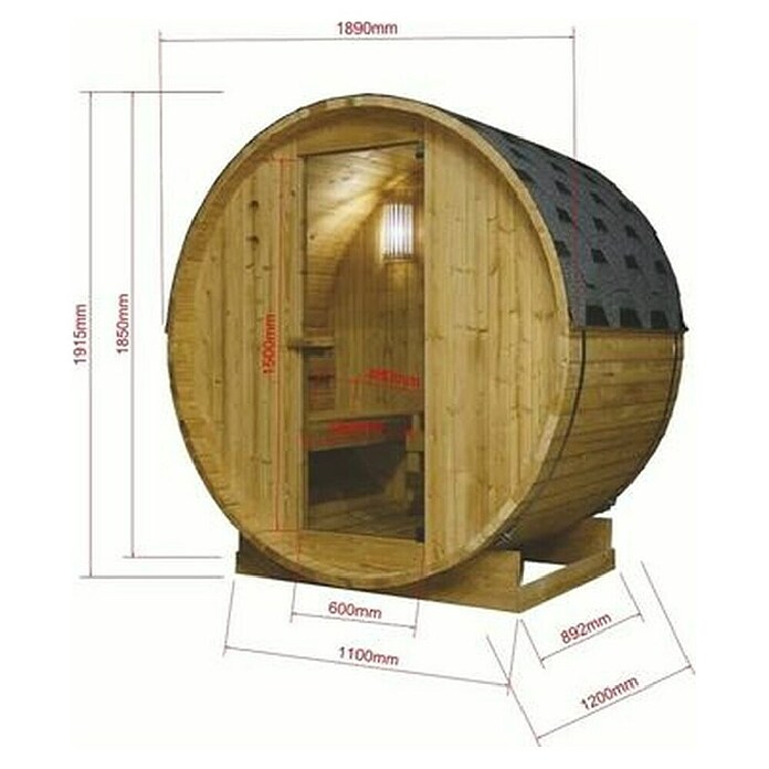 Sanotechnik Savna v sodu Tromsö M  (Do x Š x V: 120 x 189 x 191,5 cm) | 4146 - Element-Saunen | DCGA - Fertigsauna | DCG - Sauna Wellness | DC - Sanitärinstallation | D - Sanitär | BAUHAUS