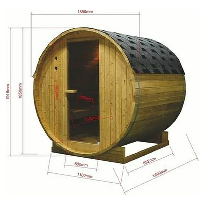 Sanotechnik Savna v sodu Tromsö L  (Les, Do x Š x V: 153,8 x 176,8 x 176,8 cm) | 4146 - Element-Saunen | DCGA - Fertigsauna | DCG - Sauna Wellness | DC - Sanitärinstallation | D - Sanitär | BAUHAUS