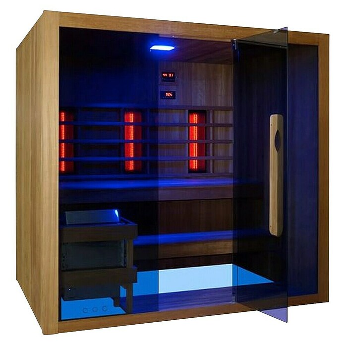 Sanotechnik IR kabina in finska savna Kotka  (Do x Š x V: 200 x 150 x 190 cm, 6,9 kW) | 4146 - Element-Saunen | DCGA - Fertigsauna | DCG - Sauna Wellness | DC - Sanitärinstallation | D - Sanitär | BAUHAUS