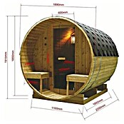 Sanotechnik Savna v sodu Bergen  (Les, Do x Š x V: 220 x 189 x 191,5 cm) | 4146 - Element-Saunen | DCGA - Fertigsauna | DCG - Sauna Wellness | DC - Sanitärinstallation | D - Sanitär | BAUHAUS