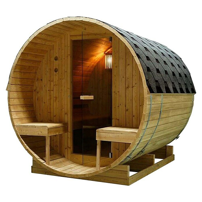 Sanotechnik Savna v sodu Bergen  (Les, Do x Š x V: 220 x 189 x 191,5 cm) | 4146 - Element-Saunen | DCGA - Fertigsauna | DCG - Sauna Wellness | DC - Sanitärinstallation | D - Sanitär | BAUHAUS