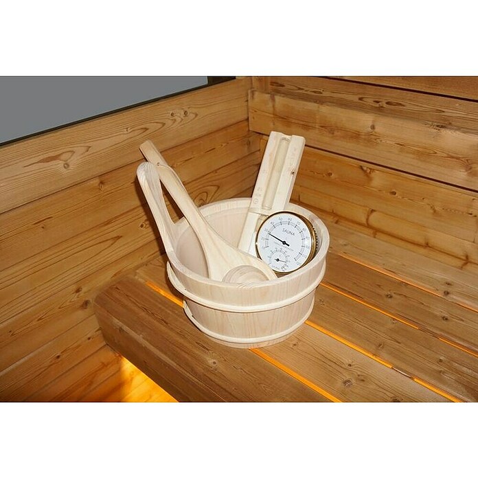 Sanotechnik Savna hiša Hanko  (Do x Š x V: 180 x 210 x 210 cm, 8 kW) | 4146 - Element-Saunen | DCGA - Fertigsauna | DCG - Sauna Wellness | DC - Sanitärinstallation | D - Sanitär | BAUHAUS