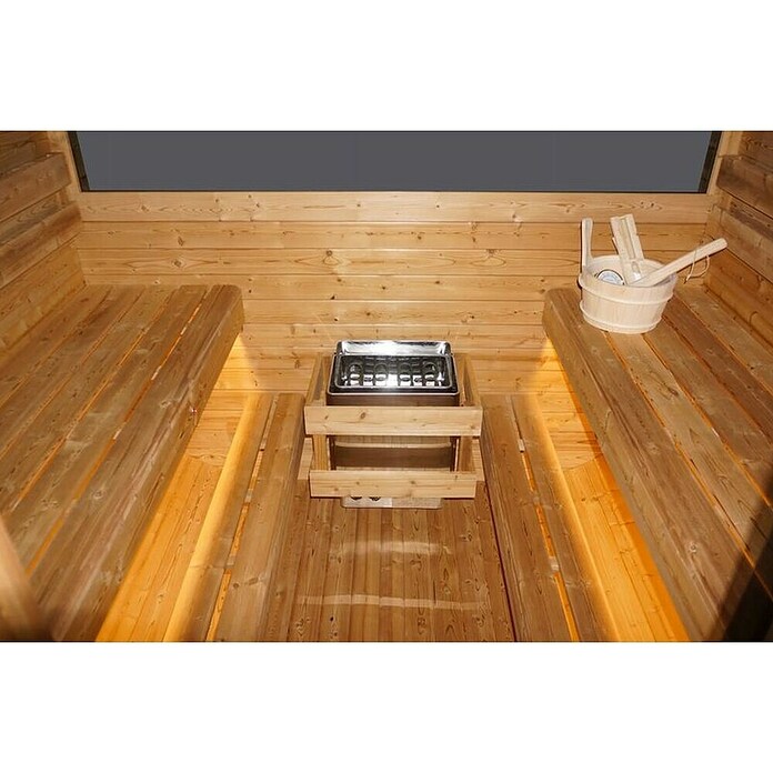 Sanotechnik Savna hiša Hanko  (Do x Š x V: 180 x 210 x 210 cm, 8 kW) | 4146 - Element-Saunen | DCGA - Fertigsauna | DCG - Sauna Wellness | DC - Sanitärinstallation | D - Sanitär | BAUHAUS