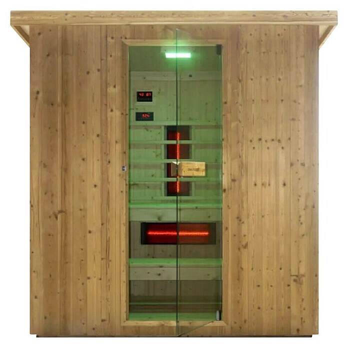 Sanotechnik Savna hiša Lahti  (Do x Š x V: 198 x 181,5 x 200,2 cm, 6 kW, Termo smrekov les) | 4146 - Element-Saunen | DCGA - Fertigsauna | DCG - Sauna Wellness | DC - Sanitärinstallation | D - Sanitär | BAUHAUS