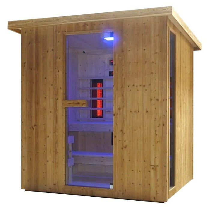 Sanotechnik Savna hiša Lahti  (Do x Š x V: 198 x 181,5 x 200,2 cm, 6 kW, Termo smrekov les) | 4146 - Element-Saunen | DCGA - Fertigsauna | DCG - Sauna Wellness | DC - Sanitärinstallation | D - Sanitär | BAUHAUS