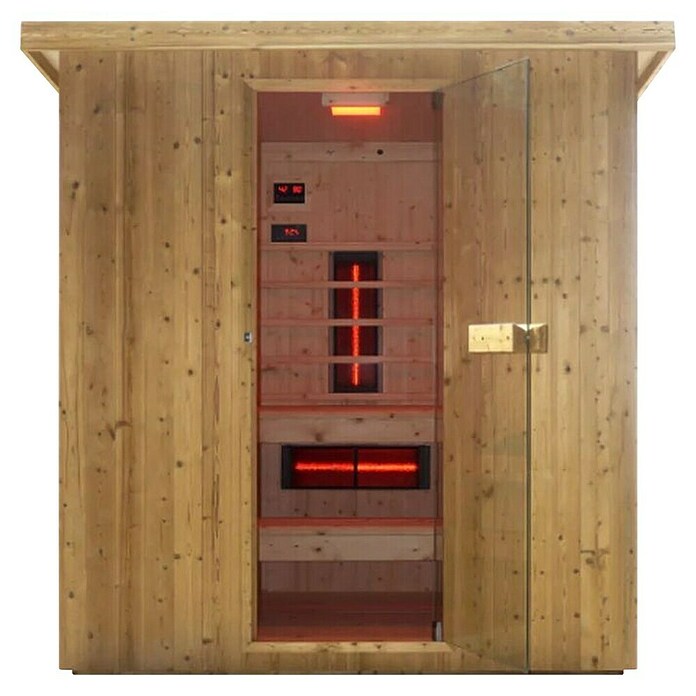 Sanotechnik Savna hiša Lahti  (Do x Š x V: 198 x 181,5 x 200,2 cm, 6 kW, Termo smrekov les) | 4146 - Element-Saunen | DCGA - Fertigsauna | DCG - Sauna Wellness | DC - Sanitärinstallation | D - Sanitär | BAUHAUS