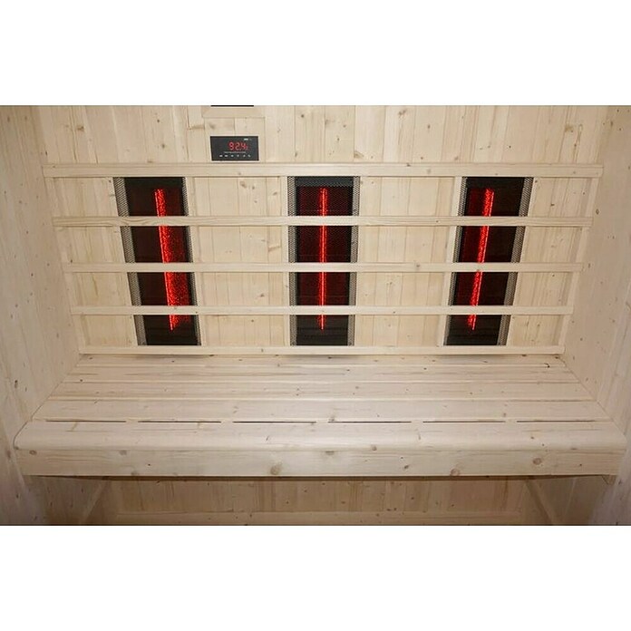 Sanotechnik Savna hiša Lahti  (Do x Š x V: 198 x 181,5 x 200,2 cm, 6 kW, Termo smrekov les) | 4146 - Element-Saunen | DCGA - Fertigsauna | DCG - Sauna Wellness | DC - Sanitärinstallation | D - Sanitär | BAUHAUS