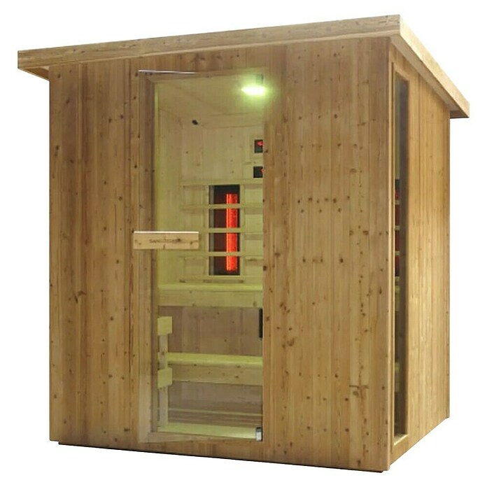 Sanotechnik Savna hiša Lahti  (Do x Š x V: 198 x 181,5 x 200,2 cm, 6 kW, Termo smrekov les) | 4146 - Element-Saunen | DCGA - Fertigsauna | DCG - Sauna Wellness | DC - Sanitärinstallation | D - Sanitär | BAUHAUS