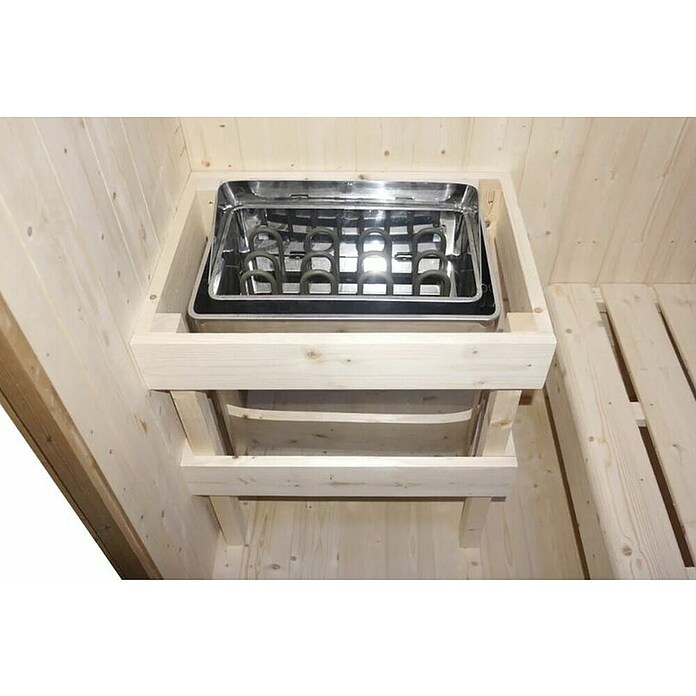 Sanotechnik Savna hiša Lahti  (Do x Š x V: 198 x 181,5 x 200,2 cm, 6 kW, Termo smrekov les) | 4146 - Element-Saunen | DCGA - Fertigsauna | DCG - Sauna Wellness | DC - Sanitärinstallation | D - Sanitär | BAUHAUS