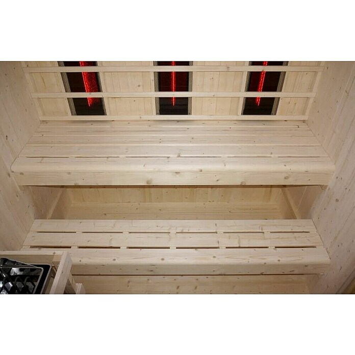 Sanotechnik Savna hiša Lahti  (Do x Š x V: 198 x 181,5 x 200,2 cm, 6 kW, Termo smrekov les) | 4146 - Element-Saunen | DCGA - Fertigsauna | DCG - Sauna Wellness | DC - Sanitärinstallation | D - Sanitär | BAUHAUS