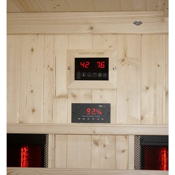 Sanotechnik Savna hiša Lahti  (Do x Š x V: 198 x 181,5 x 200,2 cm, 6 kW, Termo smrekov les) | 4146 - Element-Saunen | DCGA - Fertigsauna | DCG - Sauna Wellness | DC - Sanitärinstallation | D - Sanitär | BAUHAUS