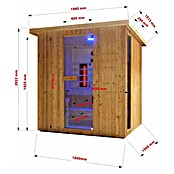 Sanotechnik Savna hiša Lahti  (Do x Š x V: 198 x 181,5 x 200,2 cm, 6 kW, Termo smrekov les) | 4146 - Element-Saunen | DCGA - Fertigsauna | DCG - Sauna Wellness | DC - Sanitärinstallation | D - Sanitär | BAUHAUS