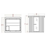 Sanotechnik Savna hiša Lahti  (Do x Š x V: 198 x 181,5 x 200,2 cm, 6 kW, Termo smrekov les) | 4146 - Element-Saunen | DCGA - Fertigsauna | DCG - Sauna Wellness | DC - Sanitärinstallation | D - Sanitär | BAUHAUS