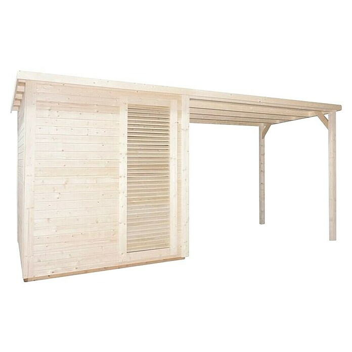 Sanotechnik Savna hiša Rauma  (Do x Š x V: 4.600 x 2.300 x 2.195 mm) | 4146 - Element-Saunen | DCGA - Fertigsauna | DCG - Sauna Wellness | DC - Sanitärinstallation | D - Sanitär | BAUHAUS
