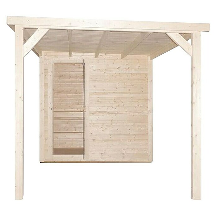 Sanotechnik Savna hiša Rauma  (Do x Š x V: 4.600 x 2.300 x 2.195 mm) | 4146 - Element-Saunen | DCGA - Fertigsauna | DCG - Sauna Wellness | DC - Sanitärinstallation | D - Sanitär | BAUHAUS