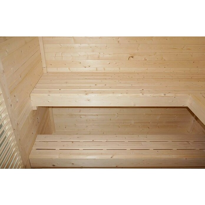Sanotechnik Savna hiša Rauma  (Do x Š x V: 4.600 x 2.300 x 2.195 mm) | 4146 - Element-Saunen | DCGA - Fertigsauna | DCG - Sauna Wellness | DC - Sanitärinstallation | D - Sanitär | BAUHAUS