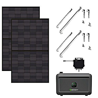 TCL Balkonkraftwerk-Set TOPCon Bifazial (Nennleistung: 860 W, L x B x H: 3 x 172,2 x 113,4 cm, 2 Stk., inkl. Wechselrichter. Batteriespeicher & Halterungen)