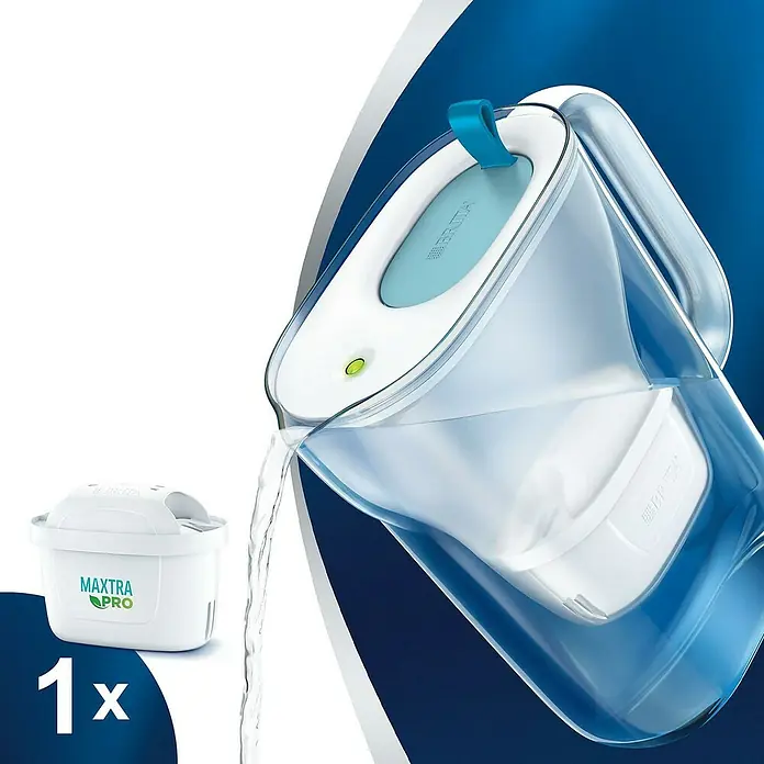 Brita Jarra filtrante Maxtra Pro - Capacidad volumétrica: 2,4 l, 1 ud., Transparente/Azul - Jarra filtradora de agua Brita con cartucho filtrante Maxtra Pro para agua limpia y sabrosa.