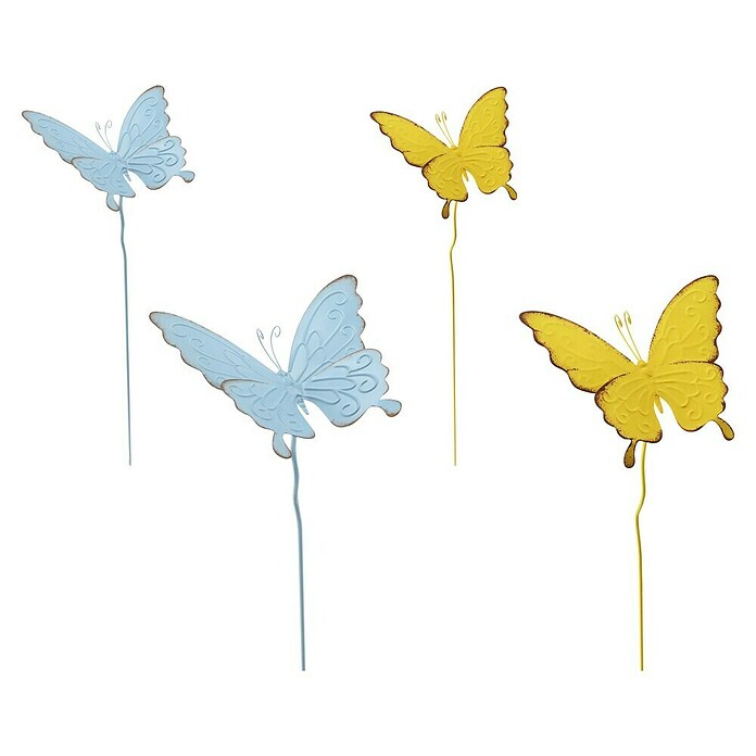 Gartenstecker Gross (Blau, Gelb, Schmetterling) | BAUHAUS