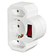 Hama Euro-Adapter 1 x Schutzkontakt, 2 x Euro mit Schalter (Weiß, 16 A) | BAUHAUS