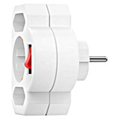 Hama Euro-Adapter 1 x Schutzkontakt, 2 x Euro mit Schalter (Weiß, 16 A) | BAUHAUS