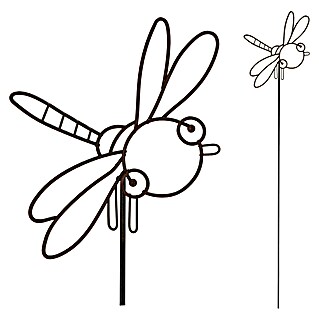 Gartenstecker (Libelle, Höhe: 85 cm, Schwarz)
