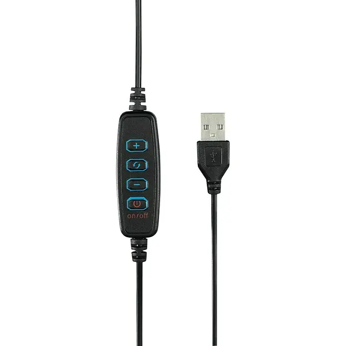 Hama Smartphone-Halter LED-Ringleuchte "SpotLight FoldUp 102 II" - Schwarz - USB-betriebene LED-Leuchte mit Dimmersteuerung für Helligkeit und Farbtemperatur. Perfekt für Streaming, Vlogging und Makrofotografie.