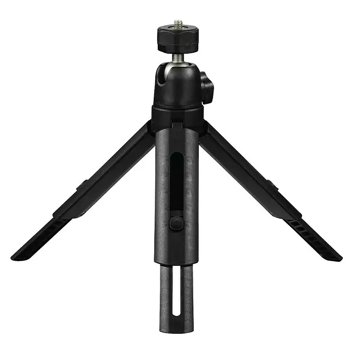 Hama Smartphone-Halter LED-Ringleuchte "SpotLight Smart 80 II" - Schwarz - Kompaktes schwarzes Stativ mit Kugelkopf.