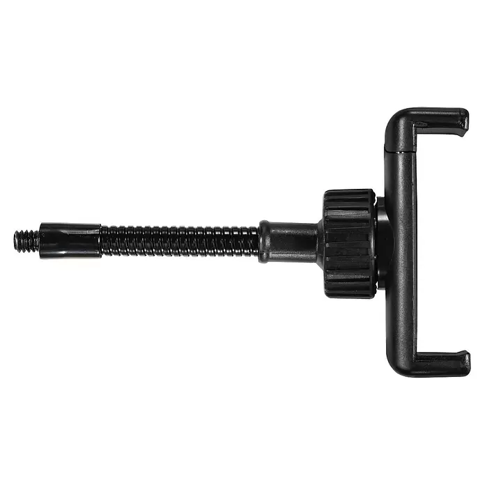 Hama Smartphone-Halter LED-Ringleuchte "SpotLight Smart 80 II" - Schwarz - Schwarzer flexibler Schwanenhalsarm mit Schraubgewinde und verstellbarer Smartphone-Klemme.