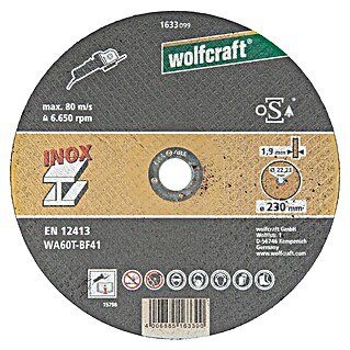 Wolfcraft Trennscheibe (Geeignet für: Stahl, Durchmesser: 230 mm, Bohrung: 22,22 mm)