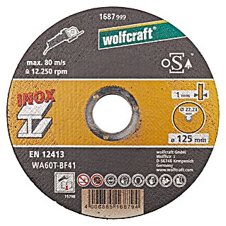 Wolfcraft Trennscheibe (Geeignet für: Stahl, Durchmesser: 125 mm, Bohrung: 22,22 mm)