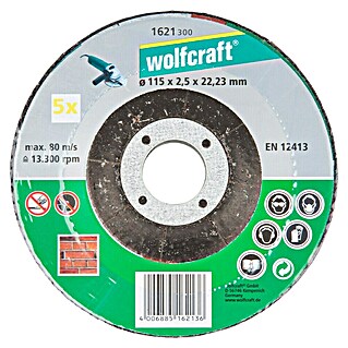 Wolfcraft Trennscheibe (115 mm, 5 Stk., Geeignet für: Stein, Gekröpft)