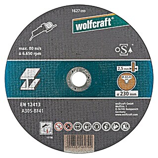 Wolfcraft Trennscheibe (Geeignet für: Metall, Durchmesser: 230 mm, Bohrung: 22,22 mm)