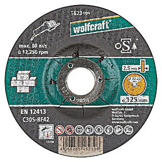 Wolfcraft Trennscheibe (125 mm, 1 Stk., Geeignet für: Stein, Gekröpft)